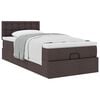 vidaXL Estrutura cama otomana colch&atilde;o 90x190 cm tecido castanho escuro