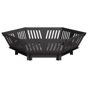 vidaXL Fire Pit Preto 60 x 60 x 18 cm A&ccedil;o