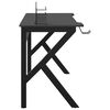 vidaXL Secretária de gaming c/ pernas em forma de K 110x60x75 cm preto