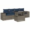 vidaXL Conjunto de sof&aacute; de jardim de 5 pe&ccedil;as com almofadas em rattan sint&eacute;tico cinza