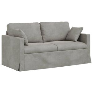 vidaXL Sof&aacute; Cinzento-claro 158 x 78 x 80 cm Veludo