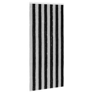 vidaXL Cortina de Insetos Chenille Cinza e Preto 100 x 220 cm 100% PP