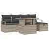 vidaXL Conjunto de Sof&aacute; de Jardim 6 unid. Cinzento-claro vime PE
