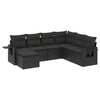 vidaXL 7 pcs conjunto de sof&aacute;s p/ jardim c/ almofad&otilde;es vime PE preto