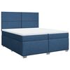 vidaXL Cama com molas/colch&atilde;o 200x200 cm tecido azul