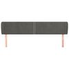 vidaXL Cabeceira de cama c/ abas veludo 163x23x78/88cm cinzento-escuro