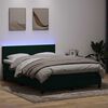 vidaXL Cama box spring c/ colch&atilde;o e LED 160x220 cm veludo verde-escuro