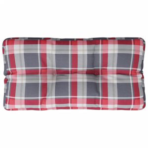 vidaXL Almofad&atilde;o p/ sof&aacute; de paletes 80x40x12 cm tecido xadrez vermelho