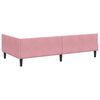 vidaXL Estrutura de Cama de Canto com cabeceira Rosa 90 cm x 190 cm
