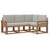 vidaXL Conjunto de Sof&aacute;s para Exterior 4 unid. Cinza Natural e Claro