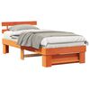 vidaXL Estrutura da Cama com cabeceira Marrom Cera 90 x 200 cm
