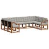 vidaXL Conjunto de Sof&aacute;s para Exterior 9 pcs Cinza Natural e Claro