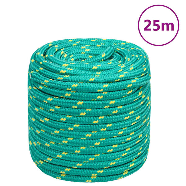 vidaXL Corda de barco 16 mm 25 m polipropileno verde