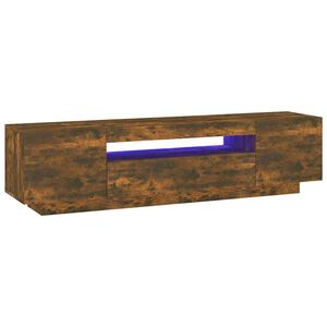 vidaXL M&oacute;vel de TV com luzes LED 160x35x40 cm carvalho fumado
