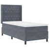 vidaXL Cama Box com colch&atilde;o com led Cinza Escuro 90 x 190 cm Veludo