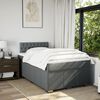 vidaXL Cama boxspring com colch&atilde;o 120x190 cm tecido cinzento-escuro