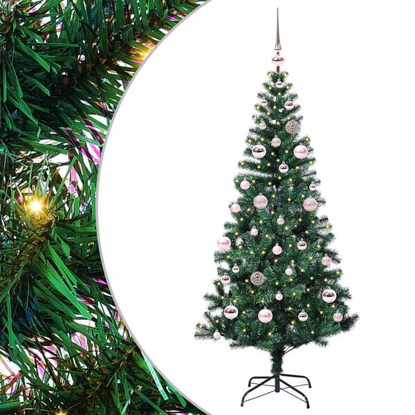 vidaXL &Aacute;rvore de Natal Artificial Pr&eacute;-iluminada Verde 150 cm