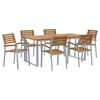 vidaXL Conjunto de Jantar para Jardim 7 unid. Cinzeto