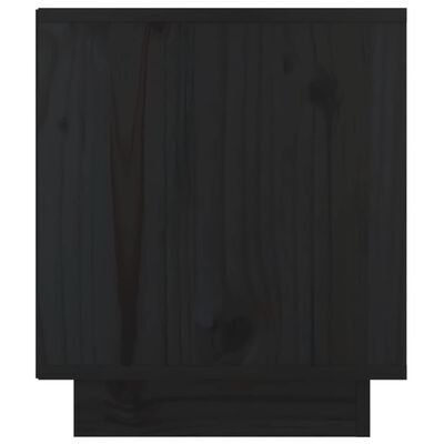 vidaXL Mesa de cabeceira 40x34x40 cm madeira de pinho maciça preto