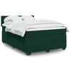 vidaXL Cama com molas/colch&atilde;o 140x190 cm veludo verde-escuro
