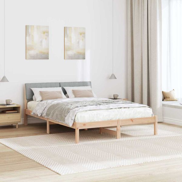 vidaXL Estrutura da cama Marrom e cinza claro 140 x 190 cm