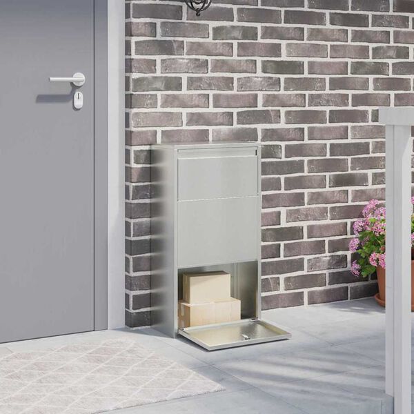 vidaXL Caixa para entrega de pacotes Prateado 44 x 22 x 82 cm