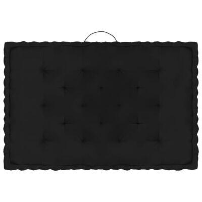 vidaXL Almofadões para sofá de paletes 4 pcs algodão preto