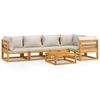 vidaXL 6pcs conjunto lounge de jardim madeira c/almofad&otilde;es cinza-claro