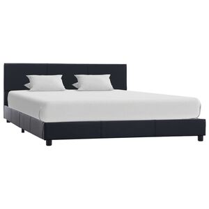 vidaXL Estrutura de cama 160x200 cm couro artificial preto