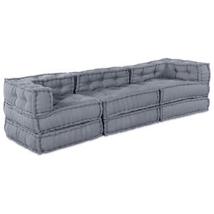 vidaXL Unidade de Sof&aacute; Modular Tecido Cinzento 210 x 70 x 56 cm