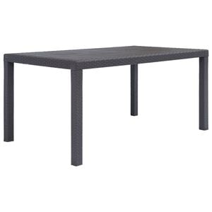 vidaXL Mesa de jardim 150x90x72 cm pl&aacute;stico castanho c/ aspeto de vime