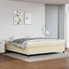 vidaXL Estrutura de cama com molas 200x200 cm couro artificial cor creme