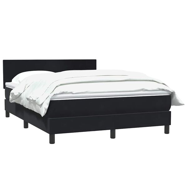 vidaXL Cama com molas/colch&atilde;o 160x210 cm veludo preto