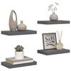 vidaXL Prateleiras de parede suspensas 4 pcs 40x23x3,8cm MDF cinza