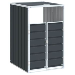 vidaXL Abrigo para caixote do lixo 72x81x115 cm a&ccedil;o antracite