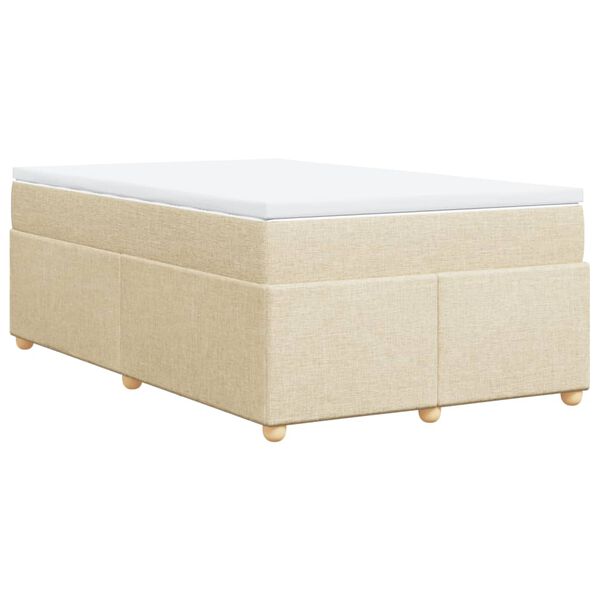vidaXL Cama boxspring com colch&atilde;o 120x190 cm tecido cor creme
