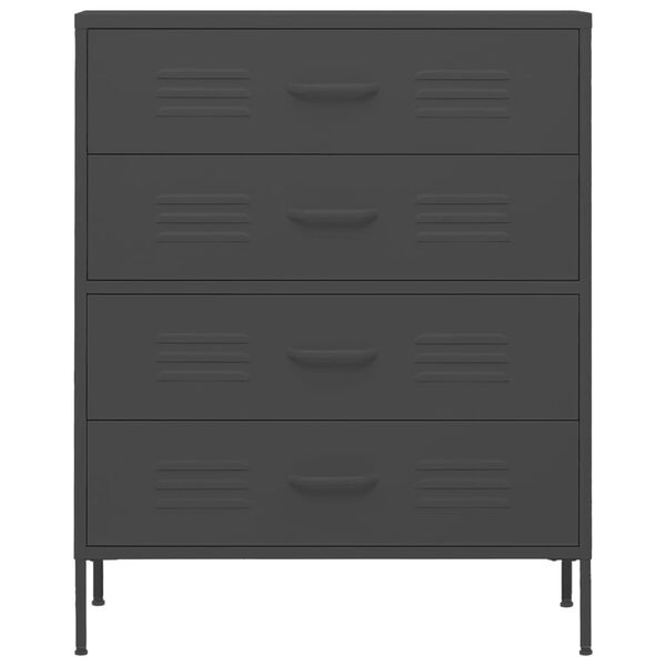 vidaXL Cómoda/aparador com gavetas aço 80x35x101,5 cm antracite