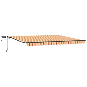 vidaXL Toldo retr&aacute;til Amarelo e Laranja 400 &times; 300 cm Tecido e Alum&iacute;nio