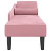 vidaXL Chaise longue com almofadões veludo rosa