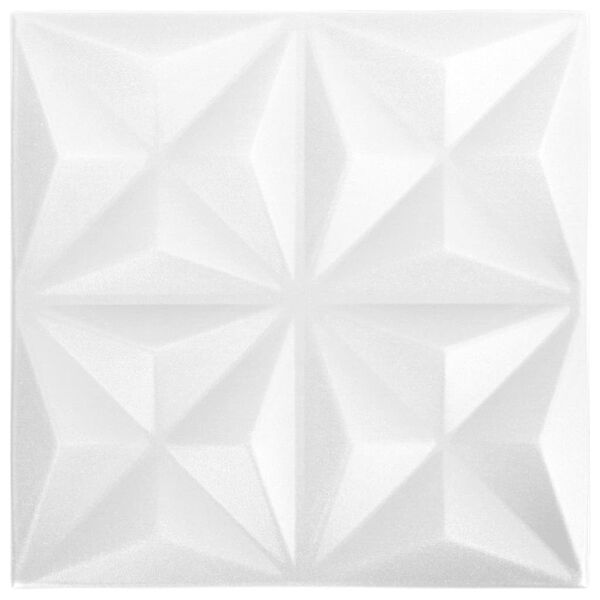 vidaXL Painéis de parede 3D 24 pcs 50x50 cm 6 m² origami branco