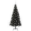 vidaXL &Aacute;rvore de Natal com 300 LEDs com suporte Preto 180 cm PVC