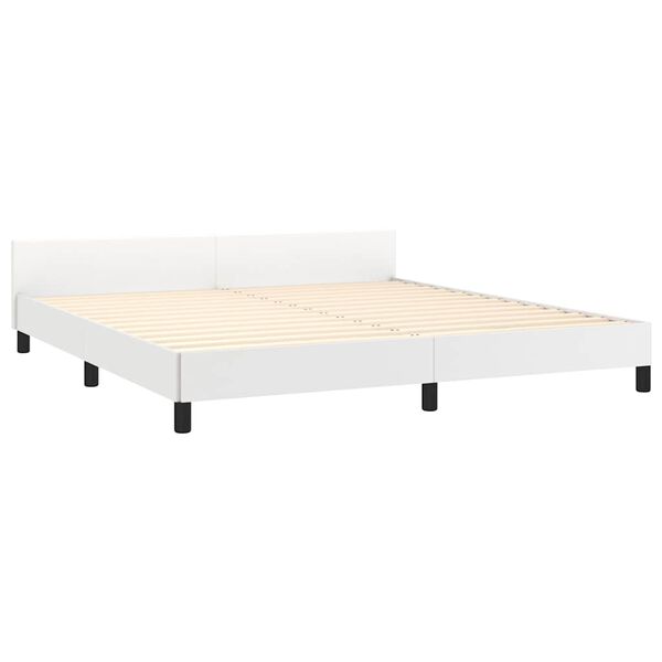 vidaXL Estrutura de cama c/ cabeceira sem colch&atilde;o 160x200 cm branco