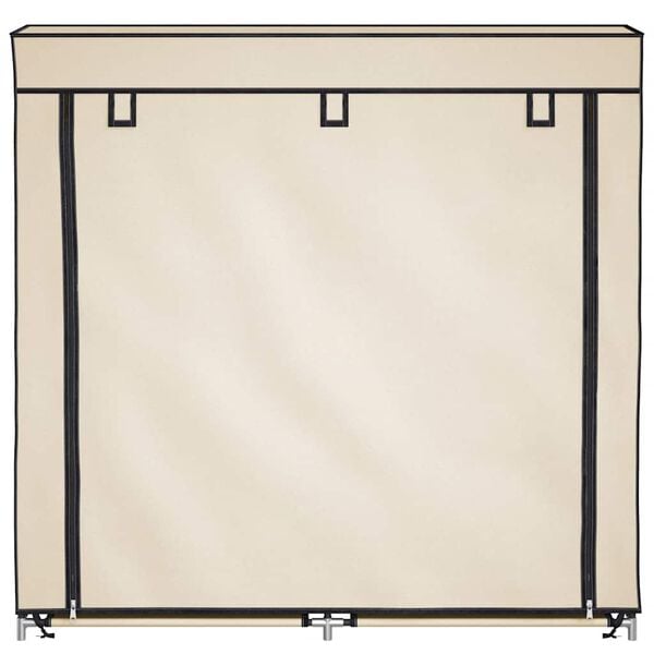 vidaXL Sapateira com cobertura 115x28x110 cm tecido cor creme