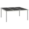 vidaXL Mesa de jantar para jardim 170x170x74,5 cm vidro e a&ccedil;o
