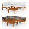 vidaXL Conjunto de jardim com 5 pe&ccedil;as e almofadas, creme, 63x63 cm