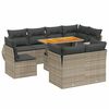 vidaXL 9 pcs conjunto sof&aacute;s p/ jardim com almofad&otilde;es vime PE cinzento