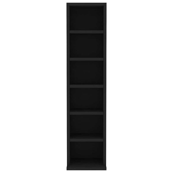 vidaXL Arm&aacute;rio para CD 21x20x88 cm madeira processada preto