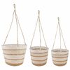 vidaXL 3 unid. Natural, Branco e Bege &Oslash;26 x 19 cm 100% Erva marinha