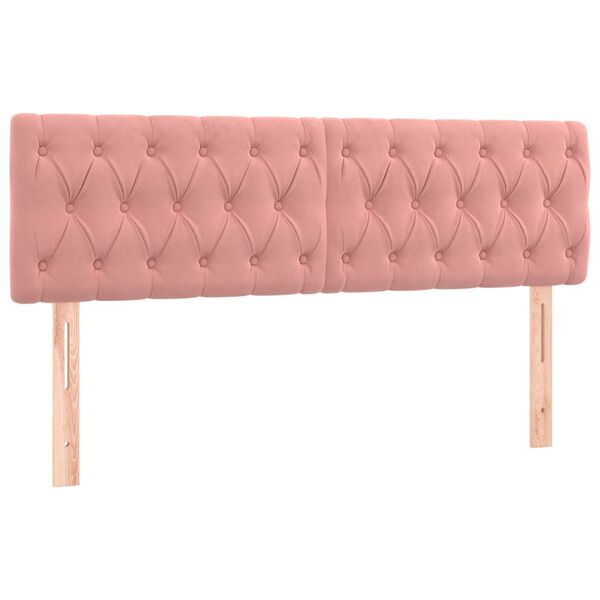 vidaXL Cabeceiras rosa 144x7x78/88 cm veludo