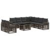 vidaXL Conjunto de Sof&aacute; de Jardim 10 unid. Cinza e Cinza Escuro